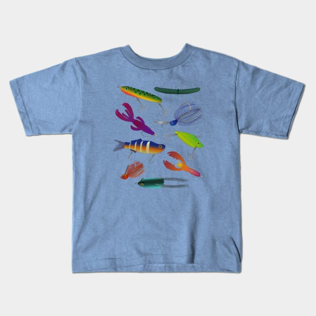 Bass Lure Bonanza Kids T-Shirt by Spatium Natura
